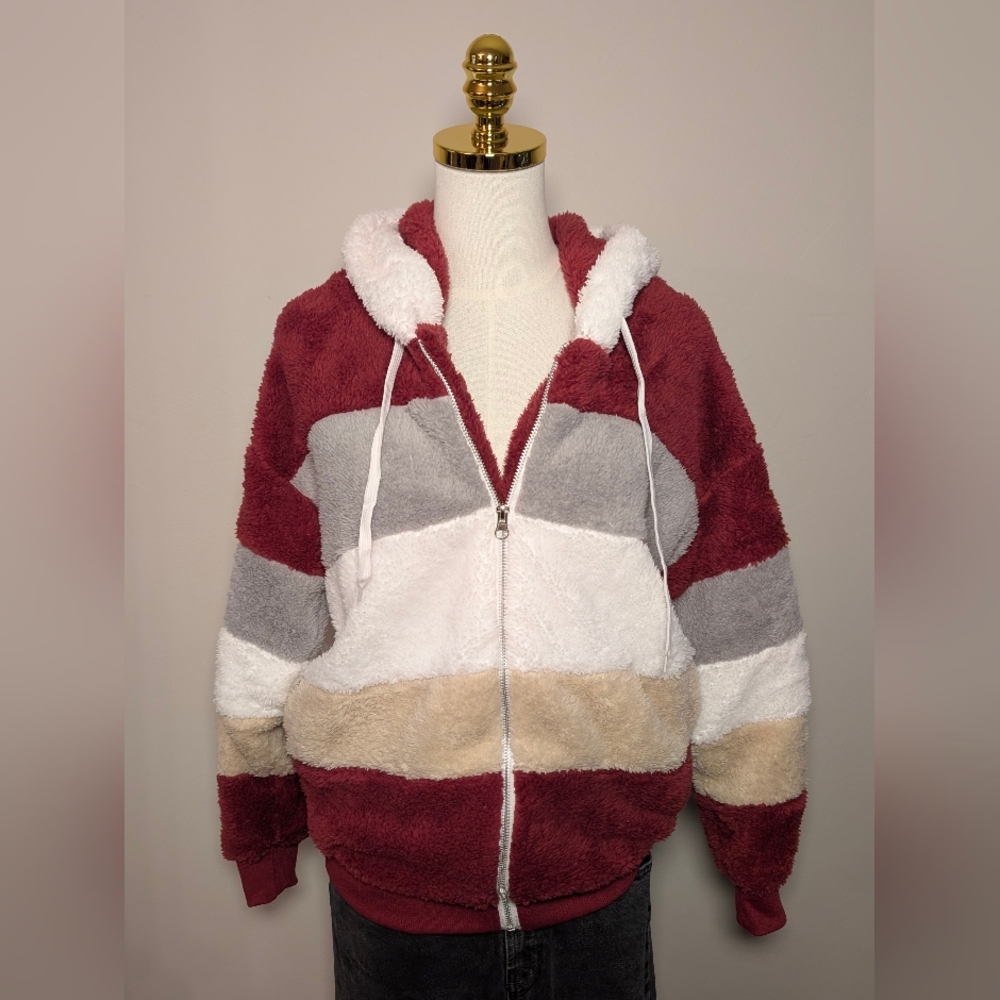 Striped Sherpa Hoodie